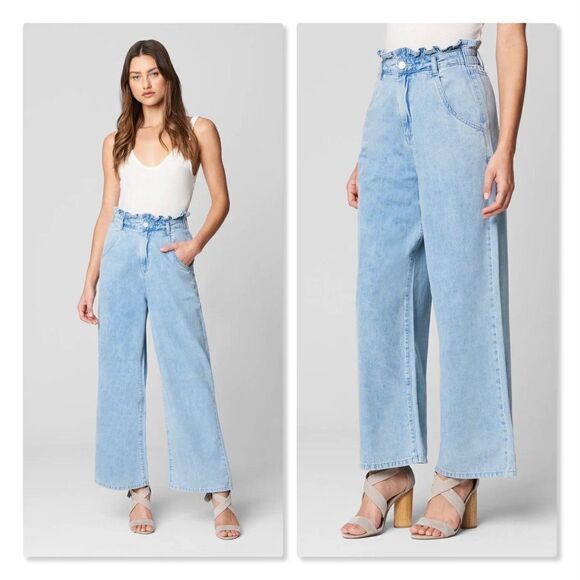 NEW! Blank NYC | Paperbag Waist Wide Leg Jeans - size Small - Picture 2 of 12